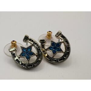 Betsey Johnson Horseshoe and Star Rhinestone‎ Earrings